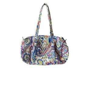 VERA BRADLEY Red, Blue, White.. Paisley Weekender Bag Travel Duffel Bag Carry-On